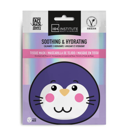 IDC Institute Vegan Cute Animals Animated Mask Μάσκα Προσώπου Mole Εκτύπωση σε Πανί Soothing & Hydrating – Καταπραϋντική & Ενυδατική Δράση 25gr