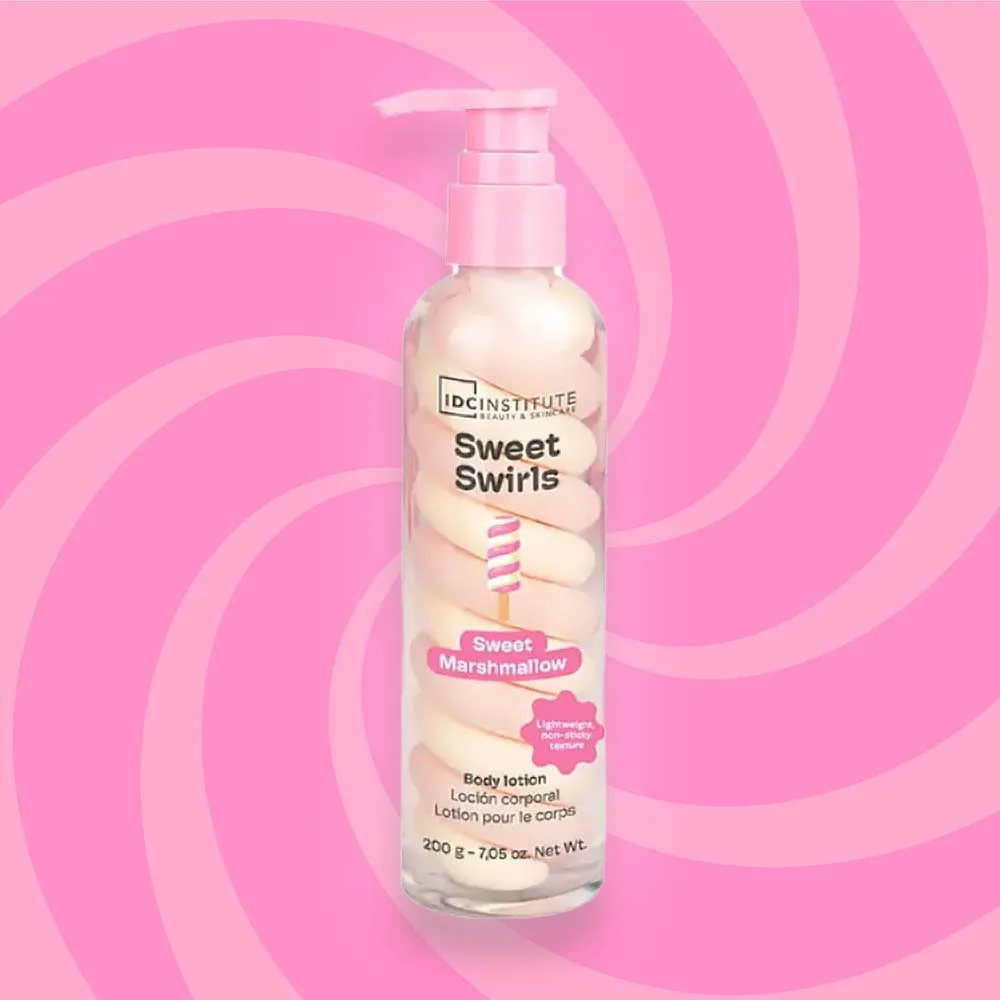 IDC Institute Sweet Swirls Body Lotion & Gel Sweet Marshmallow Κρέμα Σώματος & Τζελ Ζαχαρωτό 200gr - Image 3